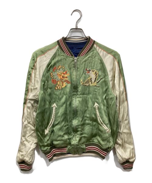 THE FLAT HEAD（ザ・フラットヘッド）THE FLAT HEAD (ザ・フラットヘッド) リバーシブルスカジャン ブルー×グリーン サイズ:Lの古着・服飾アイテム