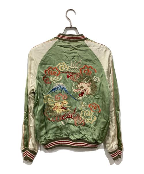 THE FLAT HEAD（ザ・フラットヘッド）THE FLAT HEAD (ザ・フラットヘッド) リバーシブルスカジャン ブルー×グリーン サイズ:Lの古着・服飾アイテム