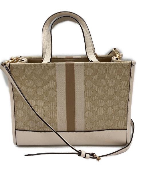 COACH（コーチ）COACH (コーチ) 2WAYショルダーバッグ ベージュ×ブラウンの古着・服飾アイテム