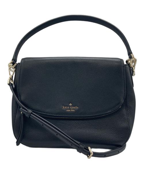Kate Spade（ケイトスペード）Kate Spade (ケイトスペード) ミディアムフラップ2WAY ショルダーバッグ ブラックの古着・服飾アイテム