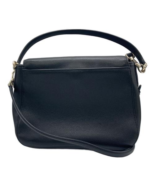 Kate Spade（ケイトスペード）Kate Spade (ケイトスペード) ミディアムフラップ2WAY ショルダーバッグ ブラックの古着・服飾アイテム