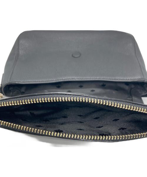 Kate Spade（ケイトスペード）Kate Spade (ケイトスペード) ミディアムフラップ2WAY ショルダーバッグ ブラックの古着・服飾アイテム