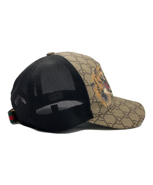 GUCCI（グッチ）GUCCI (グッチ) タイガープリント ベースボールキャップ ベージュ サイズ:M(58cm)の古着・服飾アイテム