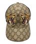 中古・古着 GUCCI (グッチ) タイガープリント ベースボールキャップ ベージュ サイズ:M(58cm)：25000円
