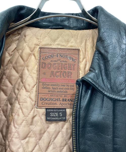 DOGFIGHT ACTOR（ドッグファイト アクター）DOGFIGHT ACTOR (ドッグファイト アクター) レザージャケット ブラック サイズ:5の古着・服飾アイテム