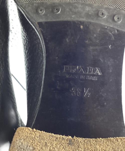 PRADA（プラダ）PRADA (プラダ) レザーロングブーツ ブラック サイズ:38 1/2の古着・服飾アイテム