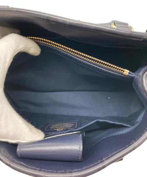 COACH（コーチ）COACH (コーチ) クロコ型押しレザー 2WAYバッグ ネイビーの古着・服飾アイテム