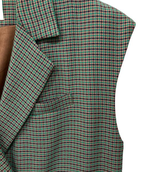 Ameri（アメリ）AMERI (アメリ) ミニチェックジャケットロンパース グリーン サイズ:Mの古着・服飾アイテム