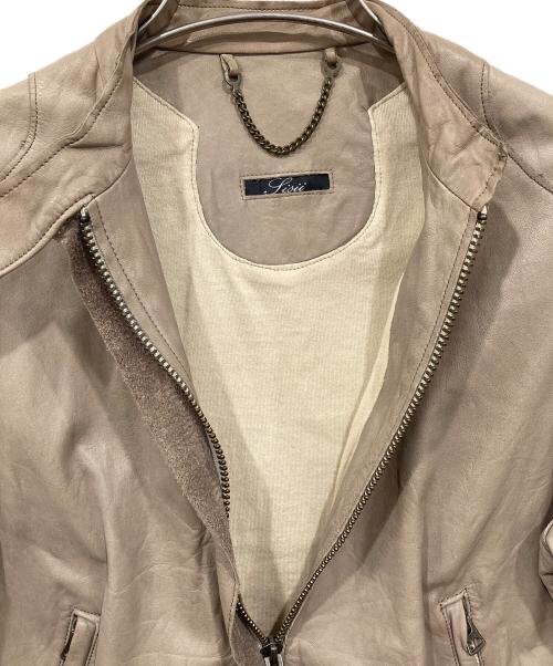 sisii（シシ）sisii (シシ) レザージャケット ベージュ サイズ:XXSの古着・服飾アイテム