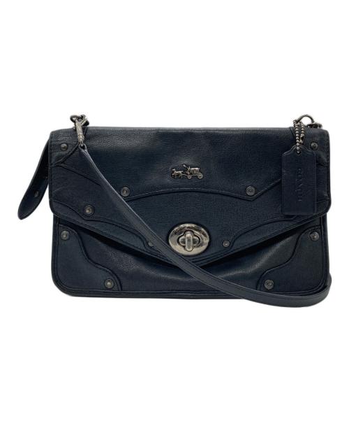 COACH（コーチ）COACH (コーチ) スタッズショルダーバッグ ブラックの古着・服飾アイテム