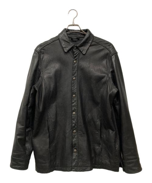 Eddie Bauer（エディーバウアー）Eddie Bauer (エディーバウアー) ラムレザージャケット ブラック サイズ:Mの古着・服飾アイテム