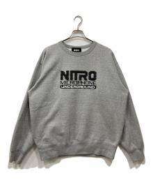 nitro microphone underground（ニトロ・マイクロフォン・アンダーグラウンド）の古着「刺繍ロゴスウェット」｜グレー