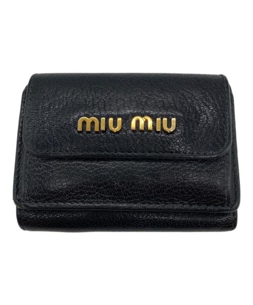 MIU MIU（ミュウミュウ）MIU MIU (ミュウミュウ) 3つ折り財布 ブラックの古着・服飾アイテム