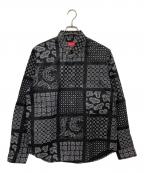 SUPREMEシュプリーム）の古着「ペイズリーグリッドシャツ」｜ブラック