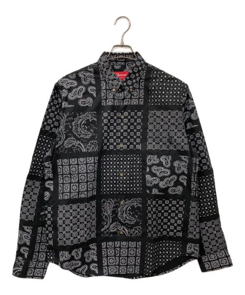 SUPREME（シュプリーム）Supreme (シュプリーム) ペイズリーグリッドシャツ ブラック サイズ:Mの古着・服飾アイテム