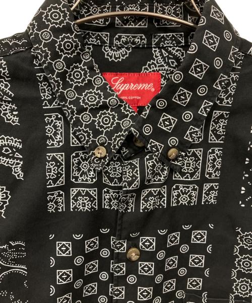 SUPREME（シュプリーム）Supreme (シュプリーム) ペイズリーグリッドシャツ ブラック サイズ:Mの古着・服飾アイテム