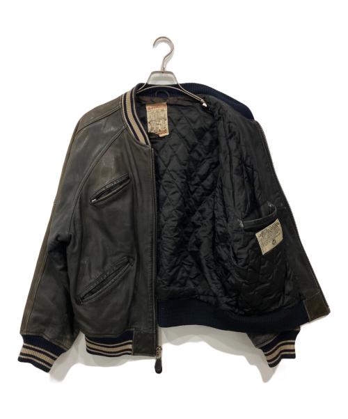 AVIREX（アヴィレックス）AVIREX (アヴィレックス) レザーバーシティージャケット ブラウン サイズ:Mの古着・服飾アイテム