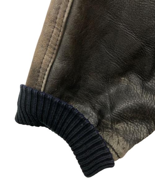 AVIREX（アヴィレックス）AVIREX (アヴィレックス) レザーバーシティージャケット ブラウン サイズ:Mの古着・服飾アイテム