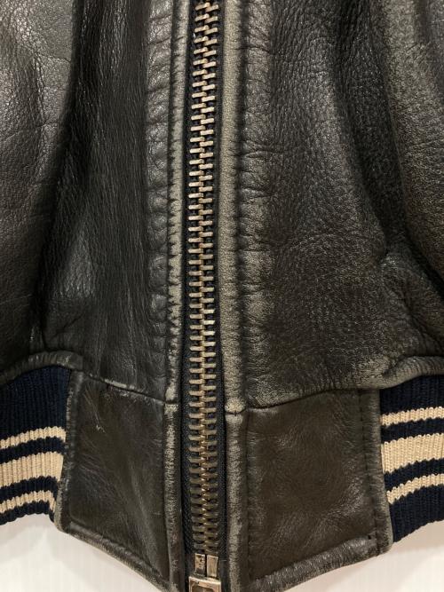 AVIREX（アヴィレックス）AVIREX (アヴィレックス) レザーバーシティージャケット ブラウン サイズ:Mの古着・服飾アイテム