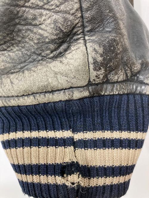 AVIREX（アヴィレックス）AVIREX (アヴィレックス) レザーバーシティージャケット ブラウン サイズ:Mの古着・服飾アイテム
