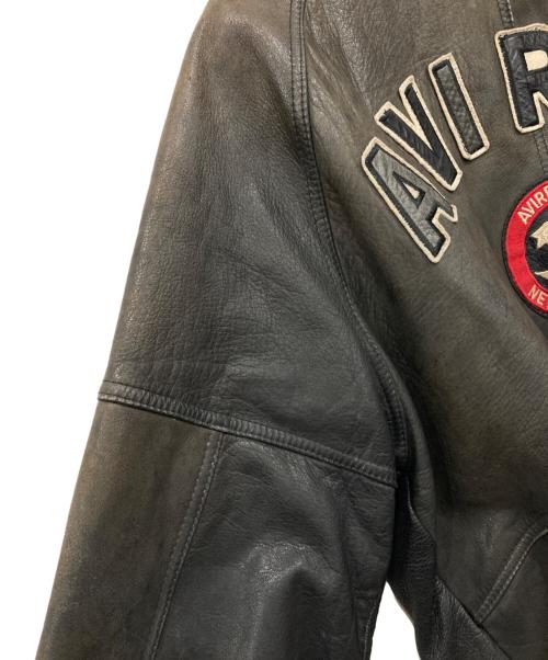 AVIREX（アヴィレックス）AVIREX (アヴィレックス) レザーバーシティージャケット ブラウン サイズ:Mの古着・服飾アイテム