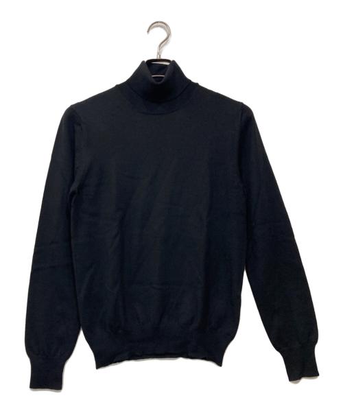 GRAN SASSO（グランサッソ）GRAN SASSO (グランサッソ) 12ゲージウールソリッドタートルネックニット ブラック サイズ:44の古着・服飾アイテム