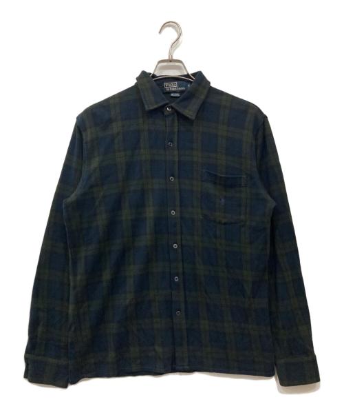 POLO RALPH LAUREN（ポロ・ラルフローレン）POLO RALPH LAUREN (ポロ・ラルフローレン) チェックネルシャツ ネイビー×グリーン サイズ:Sの古着・服飾アイテム