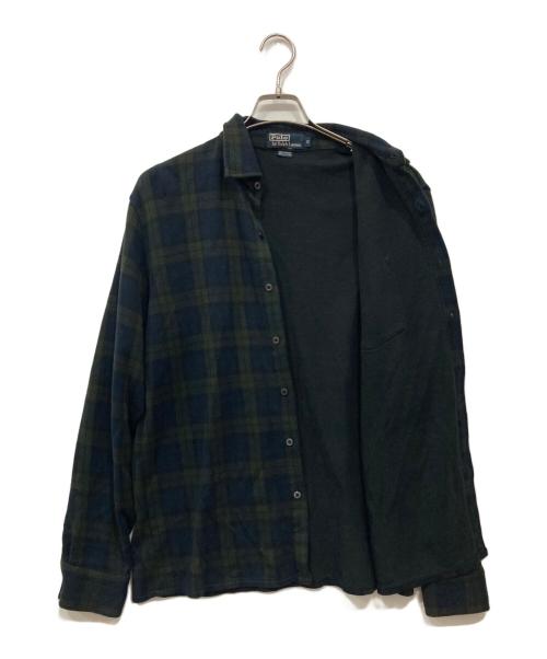POLO RALPH LAUREN（ポロ・ラルフローレン）POLO RALPH LAUREN (ポロ・ラルフローレン) チェックネルシャツ ネイビー×グリーン サイズ:Sの古着・服飾アイテム