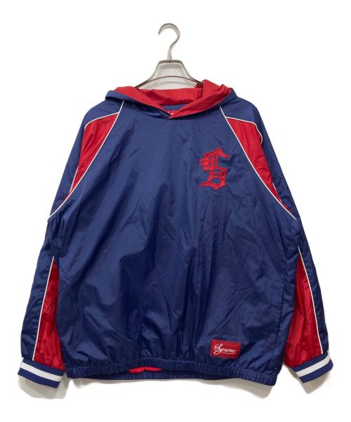 SUPREME（シュプリーム）Supreme (シュプリーム) フーデッドウォームアップオウルオーバー ネイビー×レッド サイズ:Lの古着・服飾アイテム