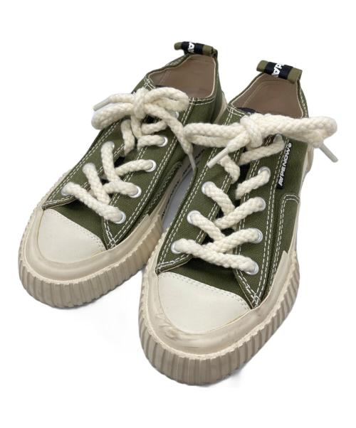 Aape BY A BATHING APE（エーエイプ バイ アベイシングエイプ）AAPE BY A BATHING APE (エーエイプ バイ アベイシングエイプ) ローカットスニーカー ホワイト×カーキ サイズ:25㎝の古着・服飾アイテム