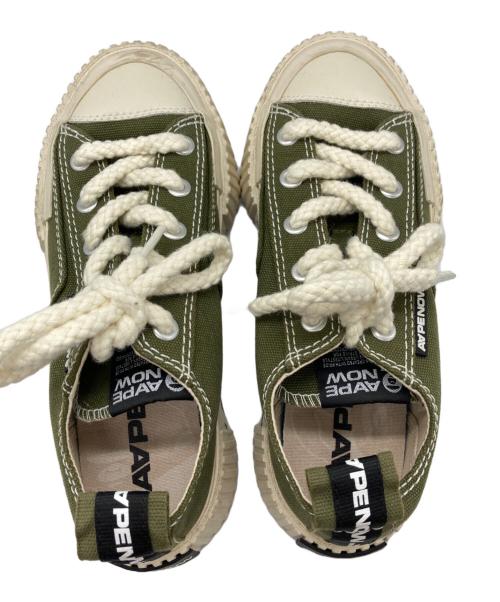 Aape BY A BATHING APE（エーエイプ バイ アベイシングエイプ）AAPE BY A BATHING APE (エーエイプ バイ アベイシングエイプ) ローカットスニーカー ホワイト×カーキ サイズ:25㎝の古着・服飾アイテム