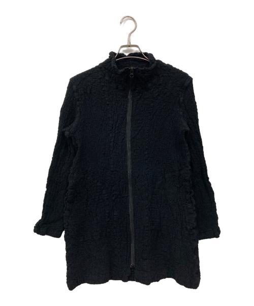 me ISSEY MIYAKE（ミーイッセイ ミヤケ）me ISSEY MIYAKE (ミーイッセイ ミヤケ) ワッシャー加工ジップジャケット ブラック サイズ:Freeの古着・服飾アイテム