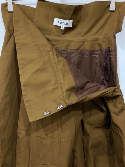 ENFOLD（エンフォルド）ENFOLD (エンフォルド) クロスタックパンツ ブラウン サイズ:38の古着・服飾アイテム