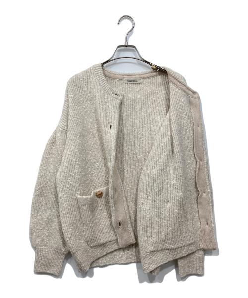 COCODEAL（ココディール）COCODEAL (ココディール) ミックスヤーンオーバーサイズニットカーディガン アイボリー サイズ:2の古着・服飾アイテム