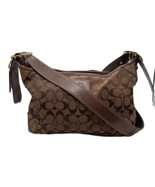 COACH（コーチ）COACH (コーチ) シグネチャー ショルダーバッグ ブラウンの古着・服飾アイテム
