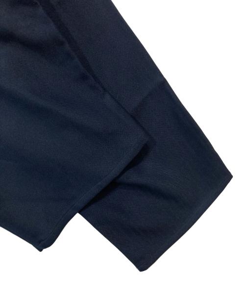 Abuku（アブク）Abuku (アブク) パールスタッズワイドタックヘリンボーンスラックス ネイビー サイズ:Lの古着・服飾アイテム