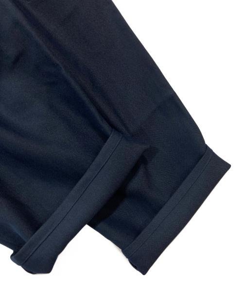 Abuku（アブク）Abuku (アブク) パールスタッズワイドタックヘリンボーンスラックス ネイビー サイズ:Lの古着・服飾アイテム