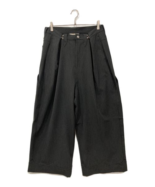 Abuku（アブク）Abuku (アブク) ワイドバギーホックウエスタンスラックス グレー サイズ:Mの古着・服飾アイテム