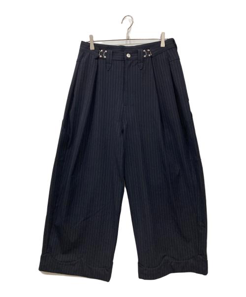 Abuku（アブク）Abuku (アブク) ワイドバギーホックウエスタンスラックス ネイビー サイズ:Mの古着・服飾アイテム