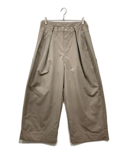 Abuku（アブク）Abuku (アブク) ワイドバギーホックウエスタンスラックス ベージュ サイズ:Mの古着・服飾アイテム