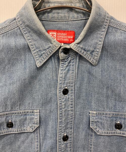 stussy（ステューシー）stussy (ステューシー) シャンブレーシャツ インディゴ サイズ:Sの古着・服飾アイテム