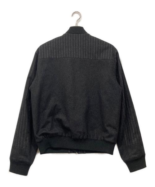 HERMES（エルメス）HERMES (エルメス) ストライプウールボンバージャケット グレー サイズ:48の古着・服飾アイテム