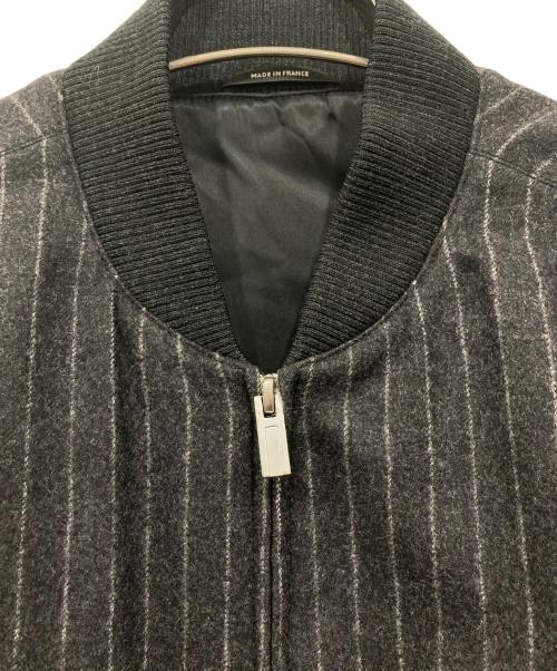 HERMES（エルメス）HERMES (エルメス) ストライプウールボンバージャケット グレー サイズ:48の古着・服飾アイテム
