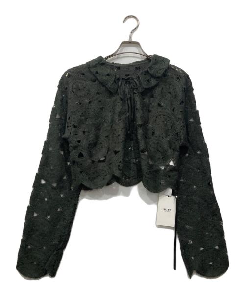 Ameri（アメリ）Ameri (アメリ) レースライクニットショートトップ カーキ サイズ:Free 未使用品の古着・服飾アイテム