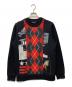 GIVENCHY（ジバンシィ）の古着「アーガイル切替スウェット」｜ブラック×レッド