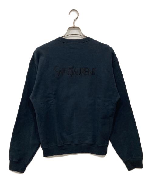 Saint Laurent Paris（サンローランパリ）Saint Laurent Paris (サンローランパリ) バックロゴ クルーネックスウェット ネイビー サイズ:XSの古着・服飾アイテム