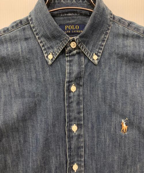 POLO RALPH LAUREN（ポロ・ラルフローレン）POLO RALPH LAUREN (ポロ・ラルフローレン) クラシック フィット デニム シャツ インディゴ サイズ:XSの古着・服飾アイテム