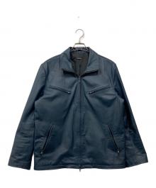 SCHAFFEN（シャッフェン）の古着「キャメル レザー ジャケット」｜ネイビー