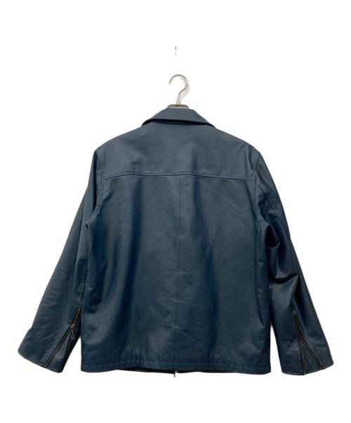 SCHAFFEN（シャッフェン）SCHAFFEN (シャッフェン) キャメル レザー ジャケット ネイビー サイズ:2の古着・服飾アイテム