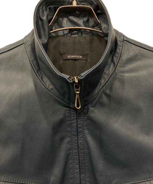 SCHAFFEN（シャッフェン）SCHAFFEN (シャッフェン) キャメル レザー ジャケット ネイビー サイズ:2の古着・服飾アイテム